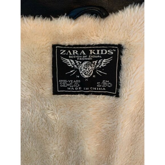 Zara Kids Faux Leather Black Jacket 13/14 yrs - Picture 2 of 5
